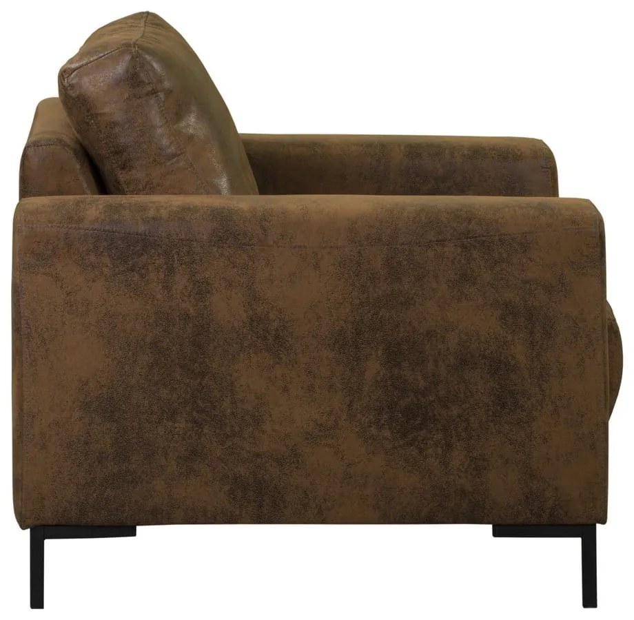 Hnedé kreslo z imitácie kože Lofty Lilly – Miuform