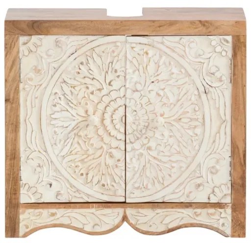 furniture-nabytek.cz - Masívna skrinka pod umývadlo Delhi Mango, lakovaná, hnedá – 67×30×61 cm