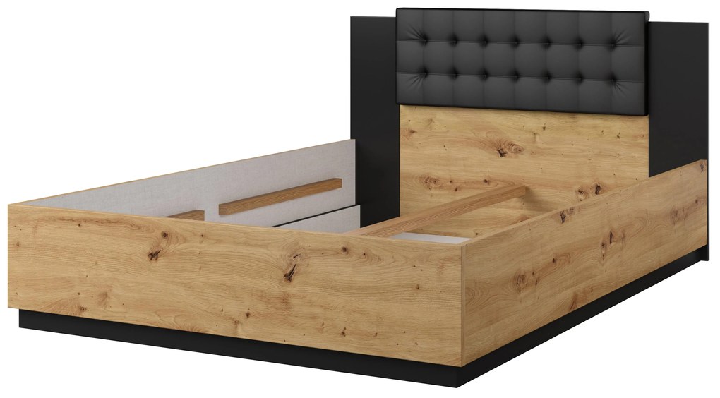 Manželská posteľ 140 cm Signat Typ30 (dub artisan + čierna matná). Akcia -20%. Vlastná spoľahlivá doprava až k Vám domov. 1118232