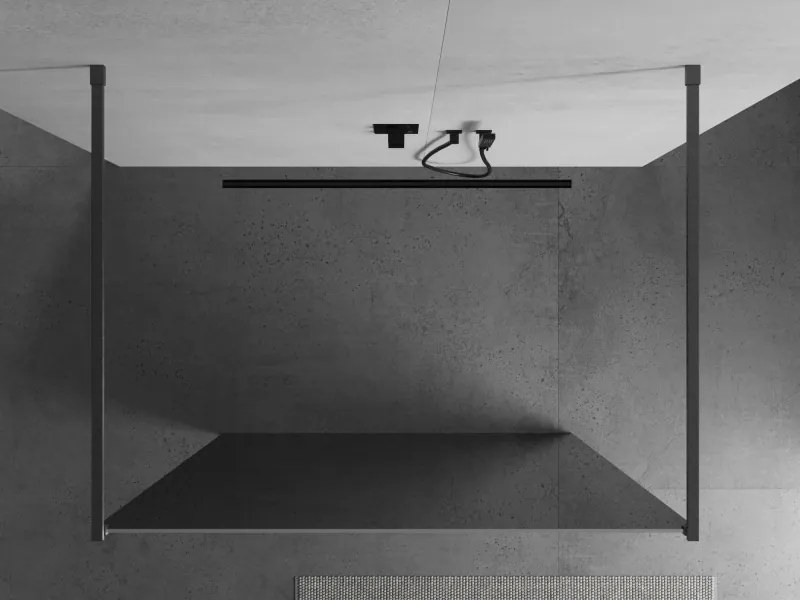 Mexen Kioto, sprchová zástena Walk-In 100 x 200 cm, 8mm sklo vzor zrkadlo, grafitový profil, 800-100-002-66-50