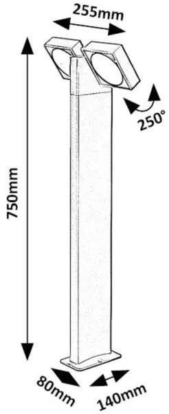Rabalux 77102 - LED Vonkajšia lampa TELDE 2xLED/7W/230V IP54 antracit