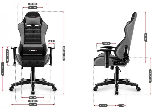 Detská herná stolička Ranger - 6.0 sivá mesh