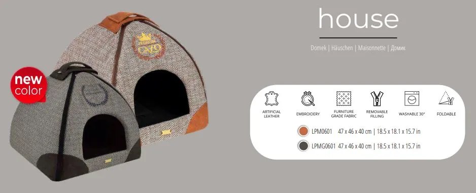 Iglu pre psov a mačky Premium Grey 47×46×40 cm