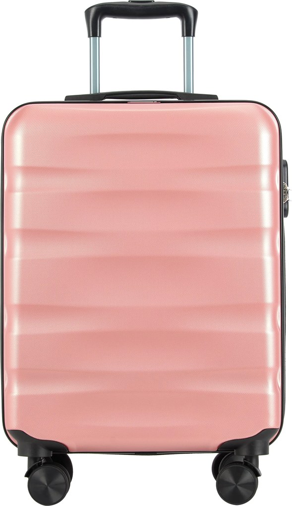 BONTOUR „Wave“ 3-dielna súprava kufrov s dvojitými kolieskami, s TSA zámkom, rose gold