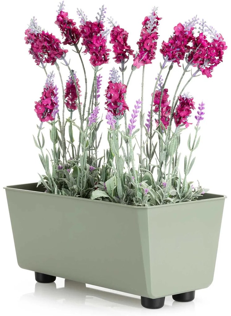 PLASTOVÝ KVETINÁČ SALVIA 28,5X17 CM ZELENÁ