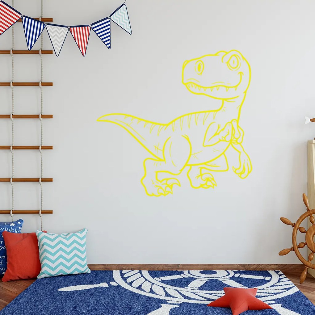 Veselá Stena Samolepka Dinosaurus Farba: modrá, Veľkosť: 80 x 76 cm