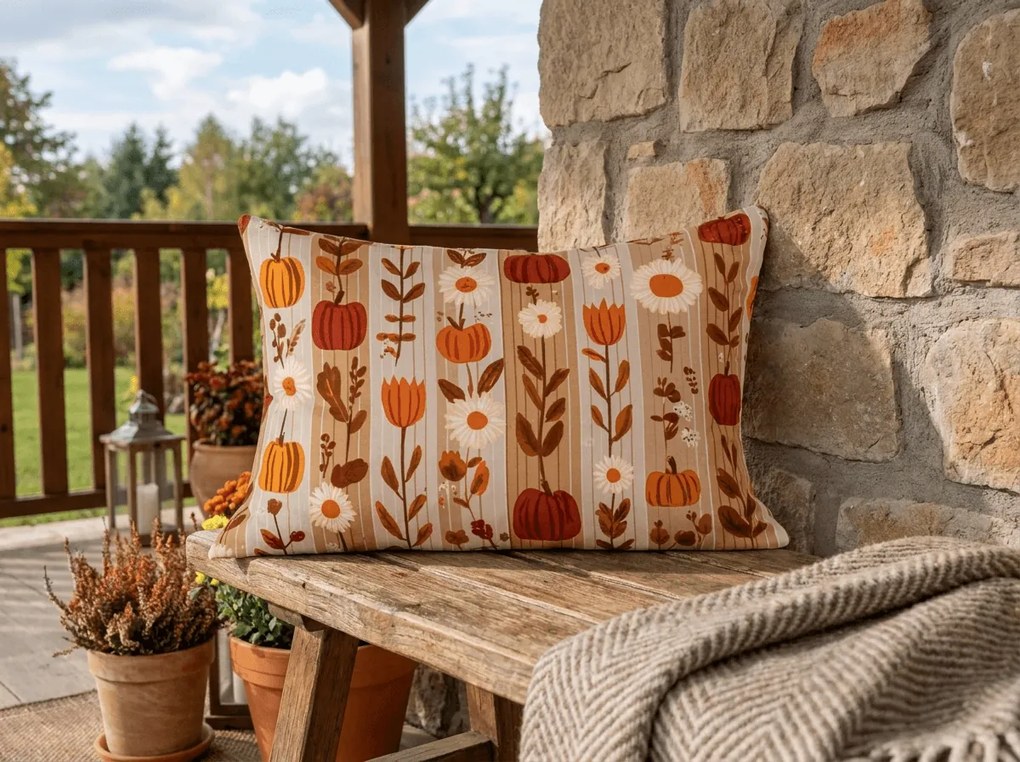 Obliečka na vankúš z mikrovlákna PUMPKIN STRIPES 50x70 cm, farebný