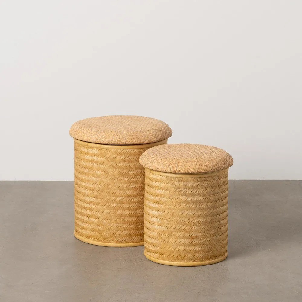 Pletený taburet v prírodnej farbe Rattan – Ixia