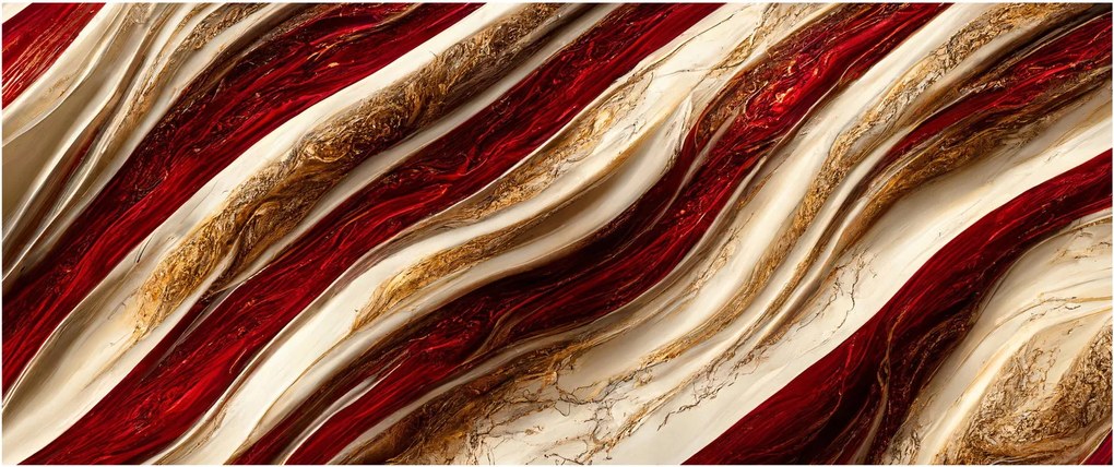 Obraz - Zlato - biela textúra (120x50 cm)