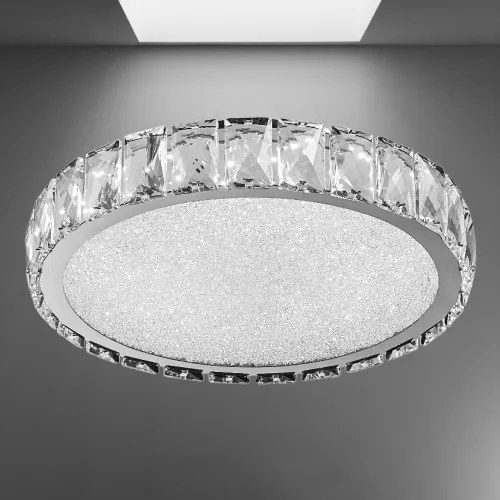 Stropné LED svietidlo krištáľ LUXERA 62424 GIRO Ø80