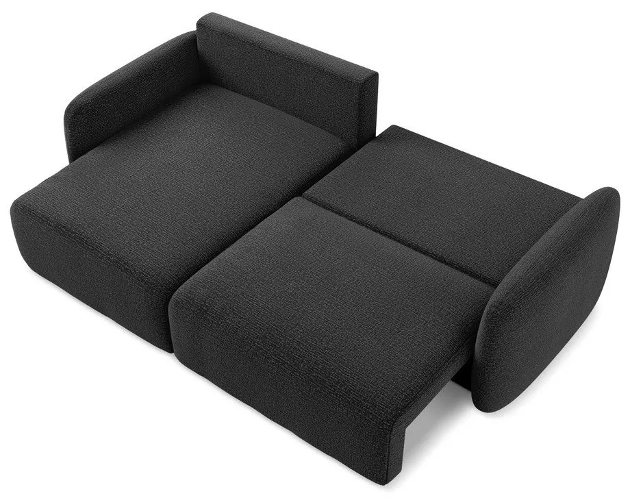 Čierna rozkladacia/s úložným priestorom rohová pohovka (ľavý roh) Kalena – Makamii