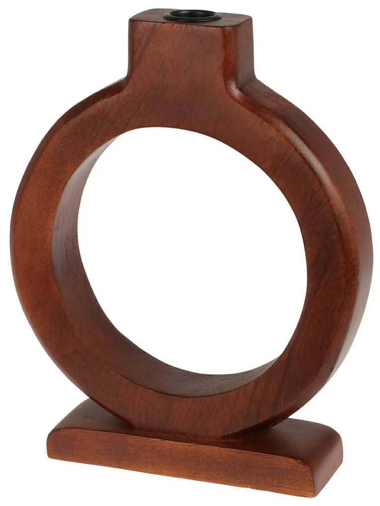 Drevený svietnik Mango, 21x25 cm, hnedá