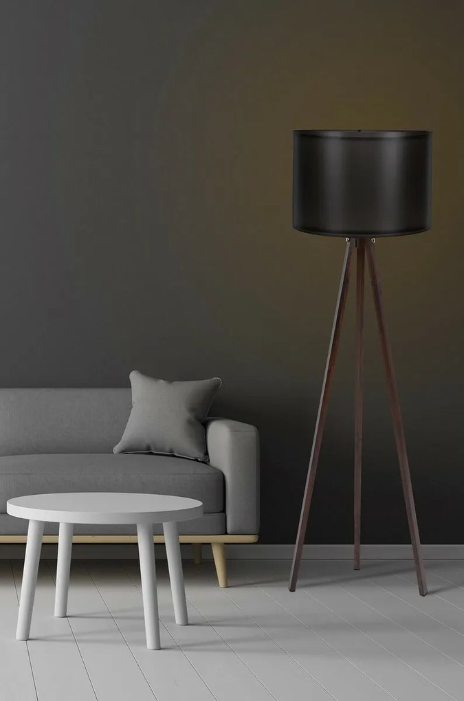 Stojacia lampa Tripod Black Walnut 104