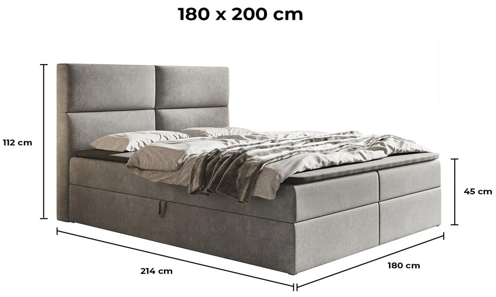 PROXIMA.store - Kontinentálna boxspring posteľ LARYSA ROZMER: 140 x 200 cm, TYP MATRACA: BONELLOVÉ PRUŽINY, VRCHNÝ MATRAC (TOPPER): BEZ TOPPERU