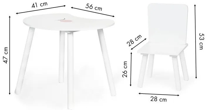 EcoToys Detská sada stolček a dve stoličky Nechtík, WH140