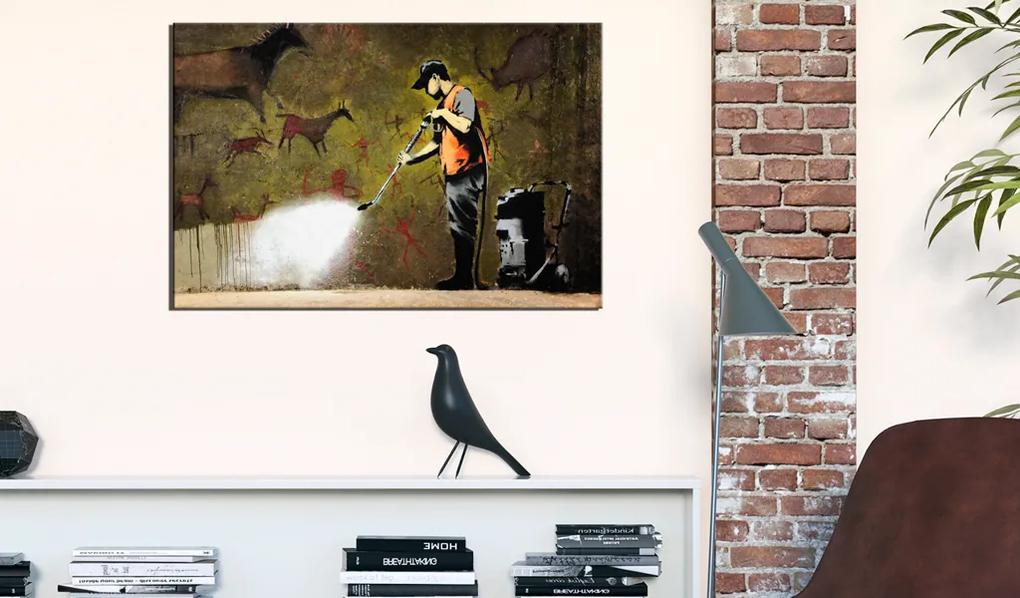 Artgeist Obraz - Love Plane by Banksy Veľkosť: 60x40, Verzia: Na talianskom plátne