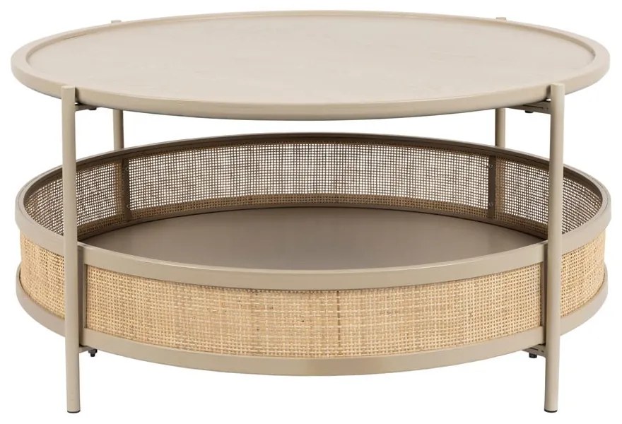 Okrúhly konferenčný stolík v béžovo-prírodnej farbe ø 80 cm Makoto – White Label