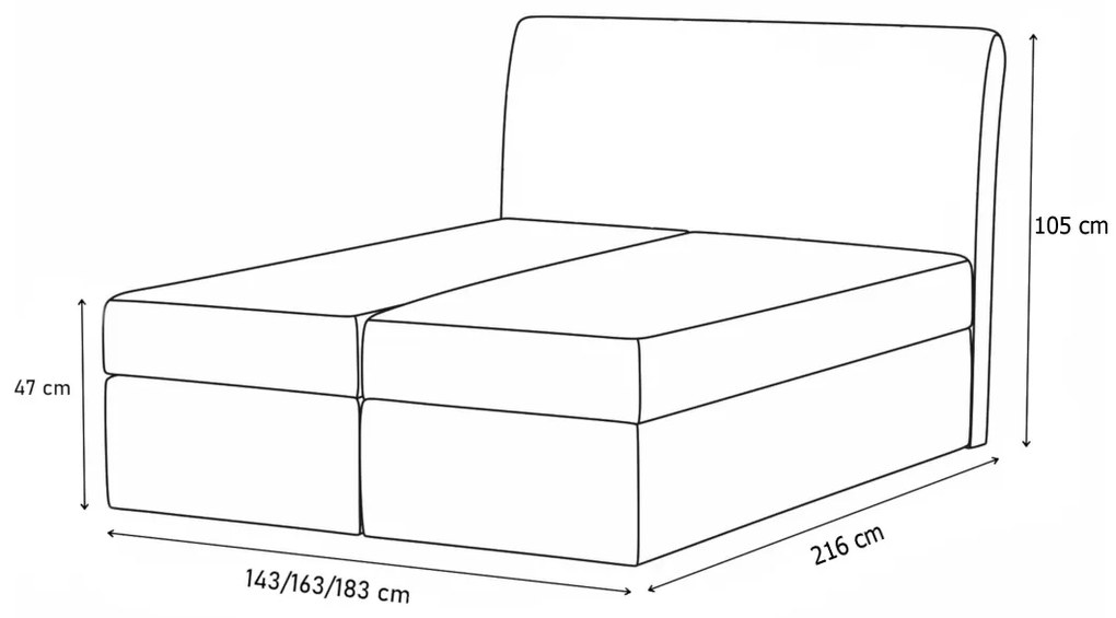 Čalúnená posteľ boxspring KLEO, 160x200, cosmic 10