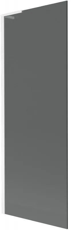 Mexen Next L, 1-krídlová vaňová zástena 70 x 150 cm, 6mm šedé sklo, biely profil, 895-070-000-03-40-20