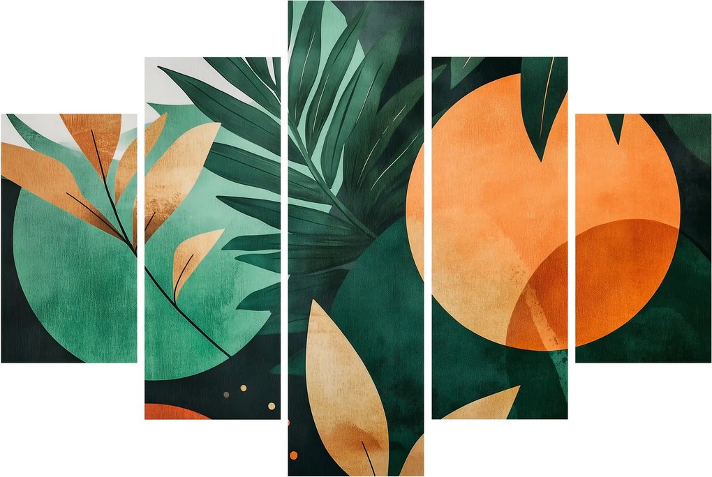 Obraz - Geometrické prírodné motívy (150x105 cm)