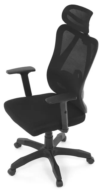 Kancelárska ergonomická stolička MANET — sieťovina / látka, čierna