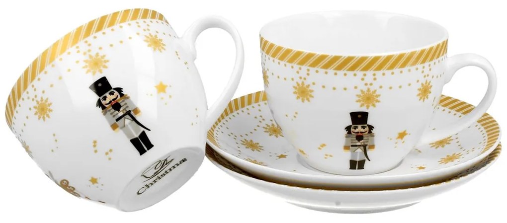 Porcelánová šálka s podšálkou Christmas Ballerina 250 ml sada 2ks