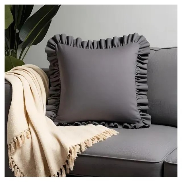 Obliečka na vankúš s prímesou bavlny 40x40 cm Ruffled – Mila Home