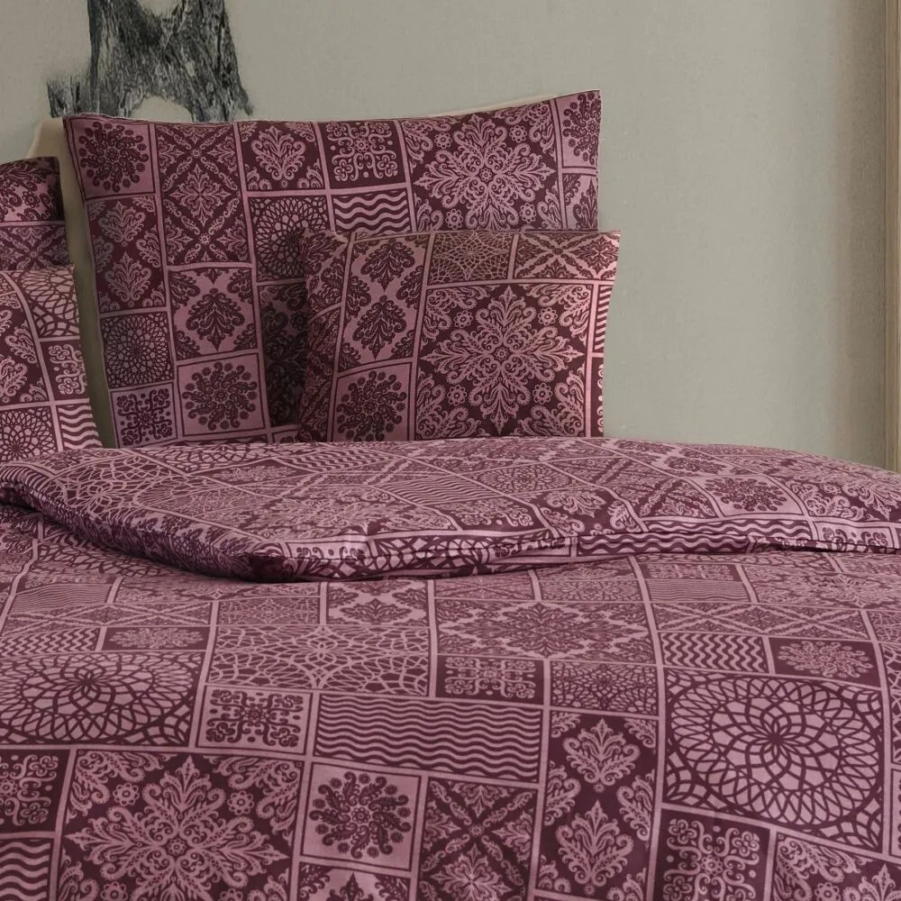 Kvalitex Bavlnené obliečky Tokyo vínová, 140 x 220 cm, 70 x 90 cm