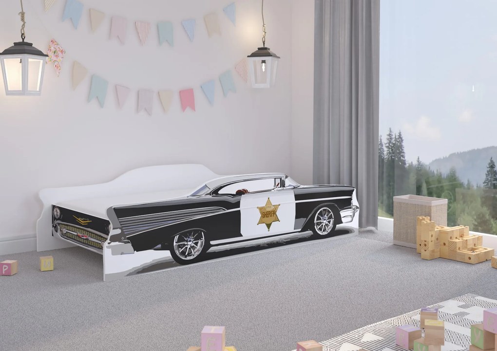 Wooden Toys Detská posteľ SZERYF 160x80 – autíčko