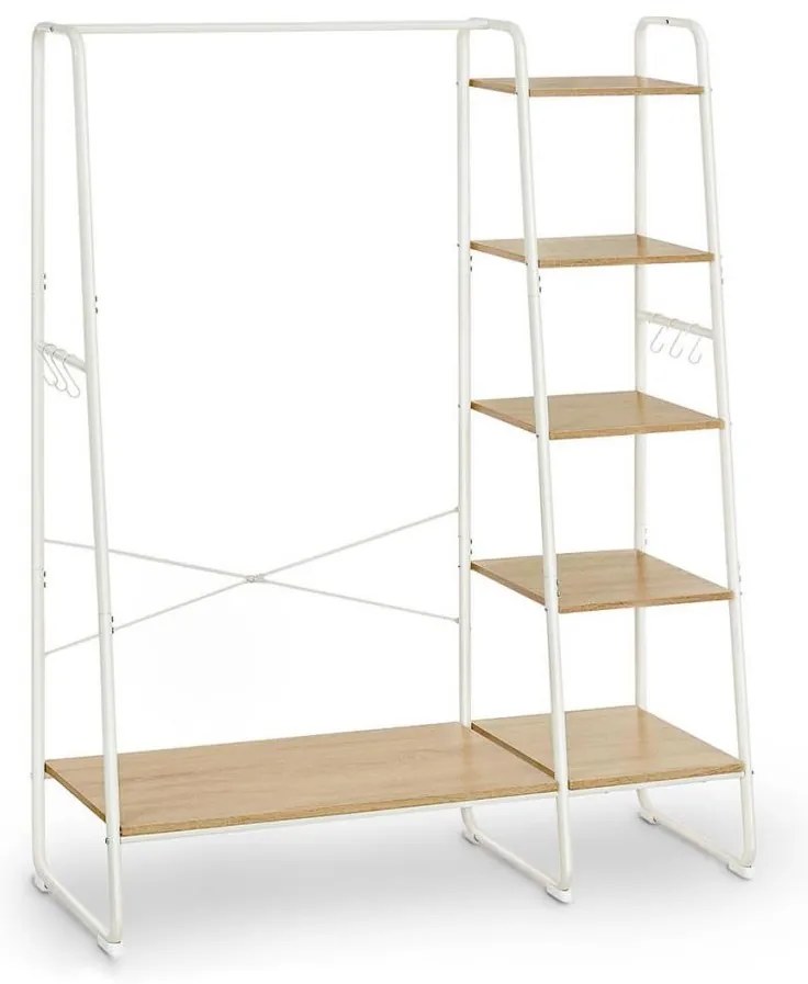Stojanový vešiak LINEA biela/hnedá