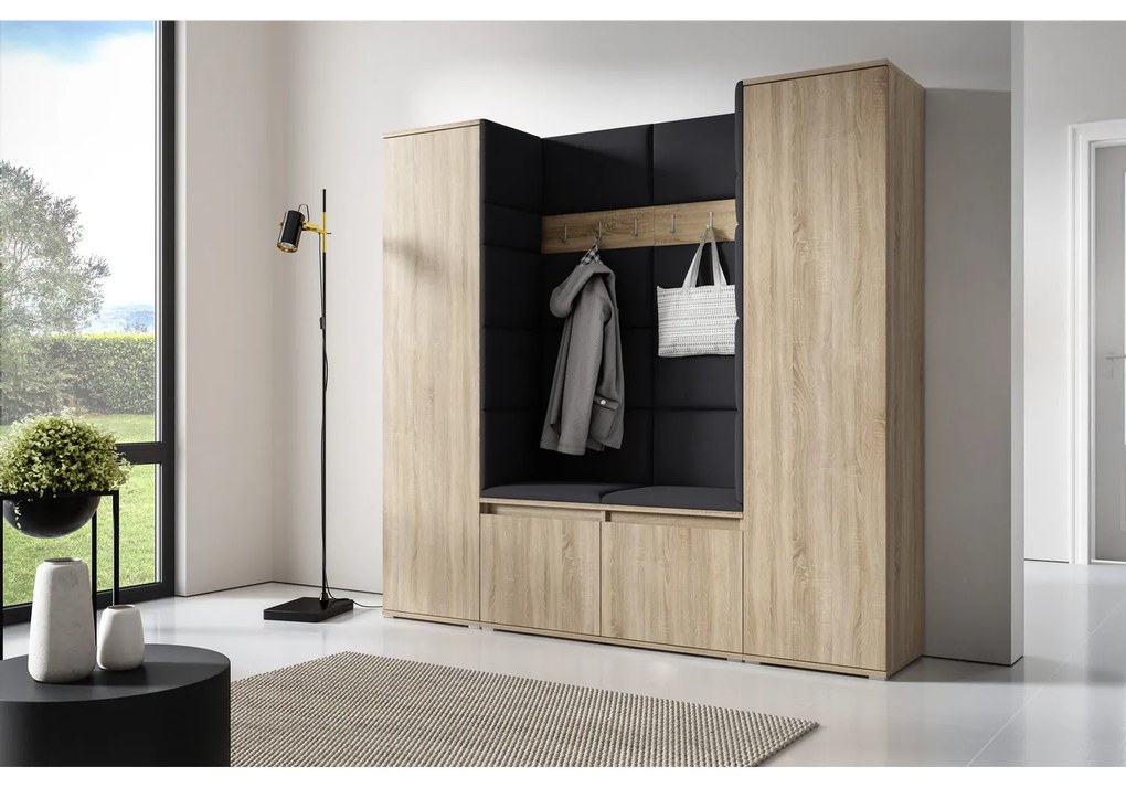 Predsieňová stena AMI 31 Bez zrkadla Dub sonoma Čierna