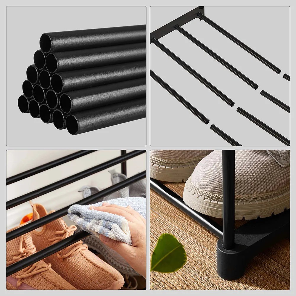 Kovový botník s 3 úrovňami 92x30x55cm