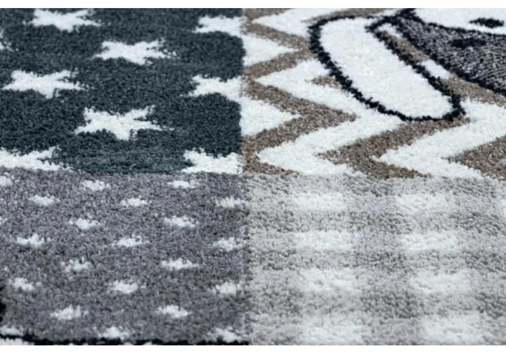 Detský kusový koberec Zvieratka sivý 200x290cm