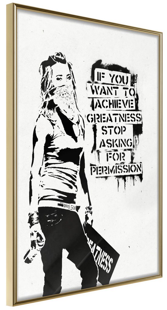 Artgeist Plagát - Girl with Graffiti [Poster] Veľkosť: 20x30, Verzia: Čierny rám s passe-partout