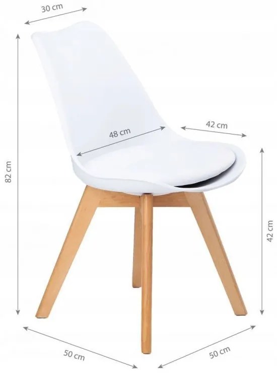 Sada stoličiek s poduškou – biela, 4ks | VENICE
