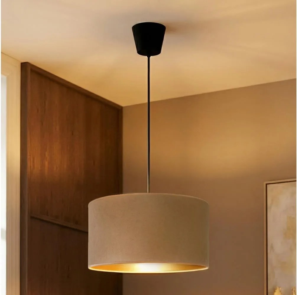 BRILAGI - Závesný luster VELVET 1xE27/60W/230V Ø 40 cm béžová/zlatá