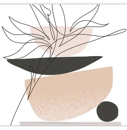 Obraz - Line art kvety N⁰1 (120x50 cm)