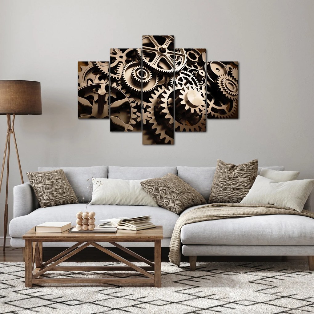 Obraz - Hodinové súčiastky (150x105 cm)