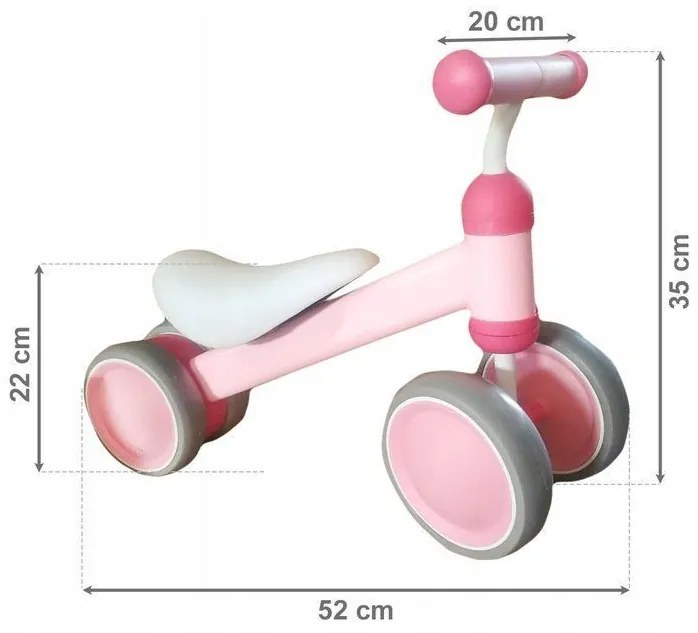 Ecotoys balančný bicykel, Odrážadlo ružové