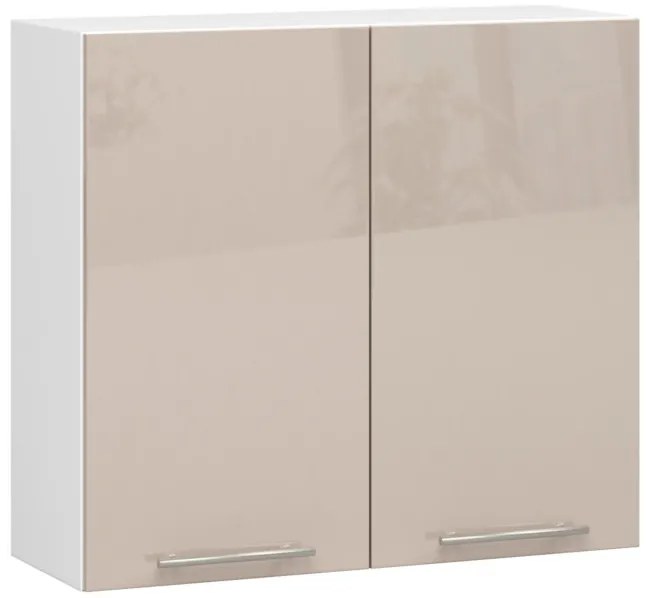 Horná kuchynská skrinka OLIWIA W 80 H720 biela / cappuccino, lesk