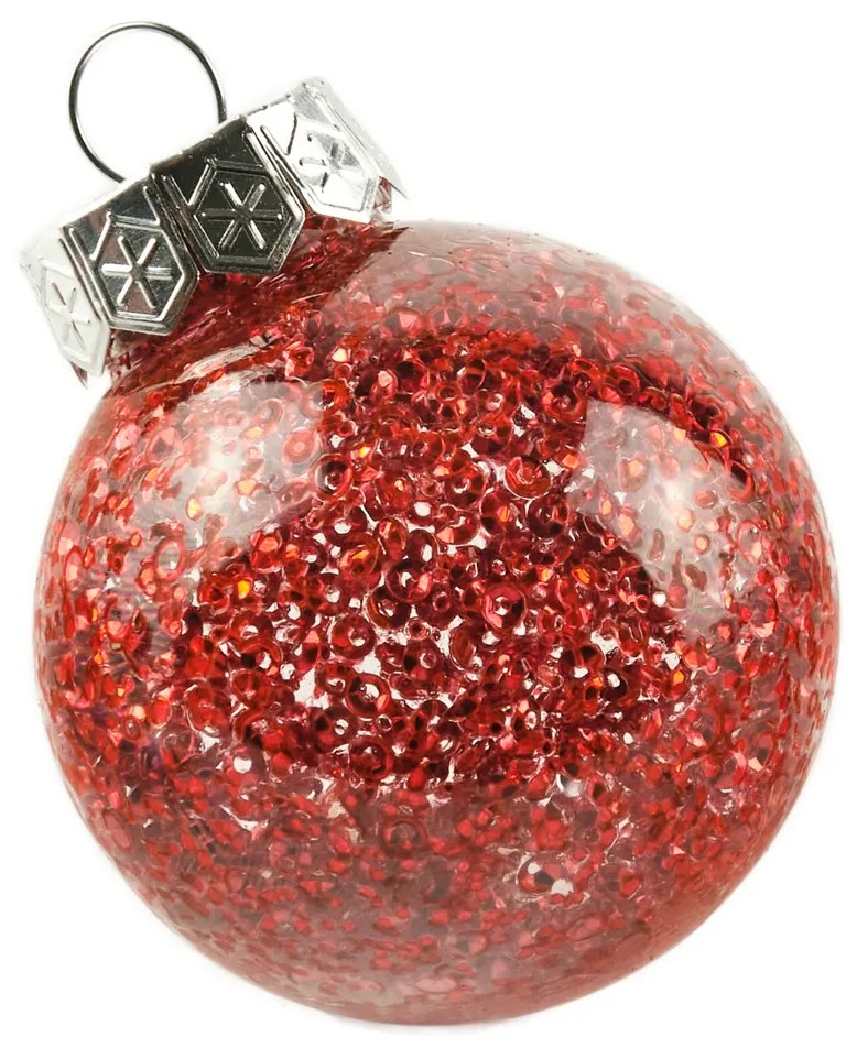 DECOLED Sada ozdob, prům. 6 cm, červená