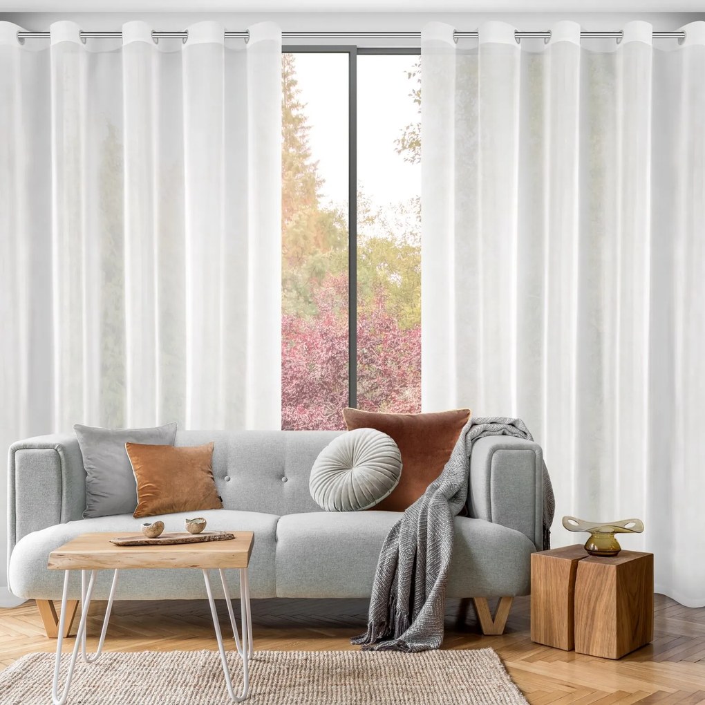 ZÁCLONA NA KRÚŽKOCH LUCY 350X250 CM BIELA