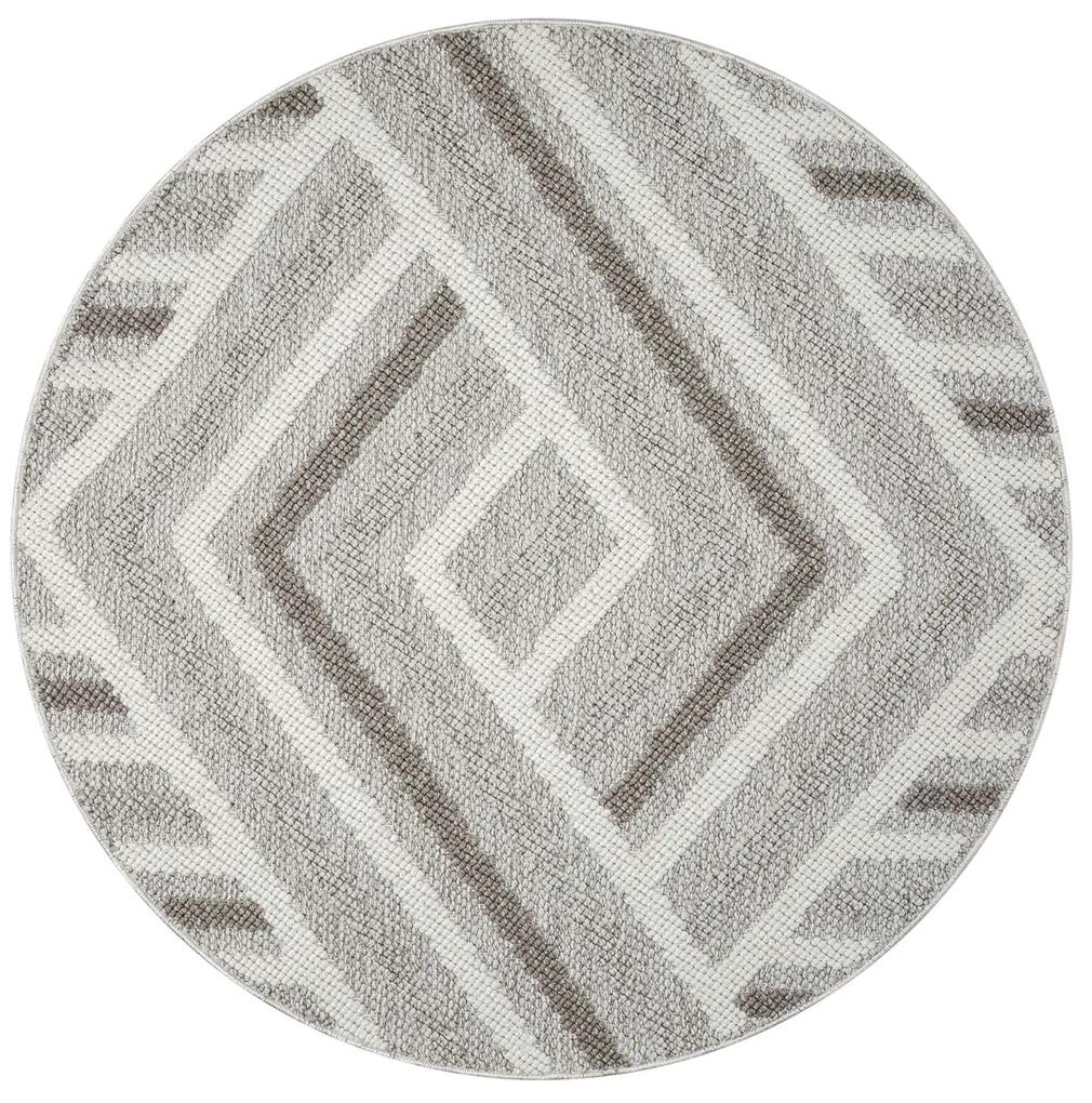 Dekorstudio Moderný okrúhly koberec LINDO 7590 - béžový Priemer koberca: 160cm