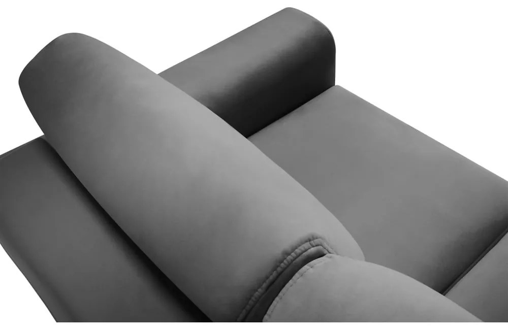 Svetlosivá zamatová rozkladacia/s úložným priestorom pohovka 235 cm Kyoto – Cosmopolitan Design