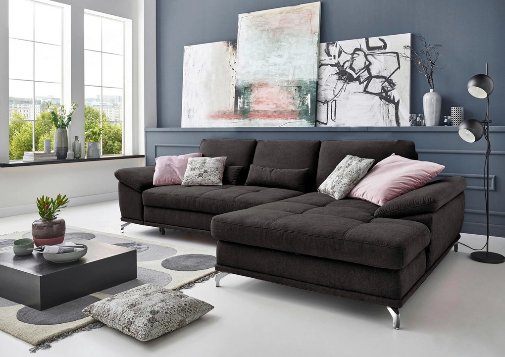 XXXLutz ROHOVÁ SEDAČKA, textil, čierna Sit & More - Sedačky - 000144005507