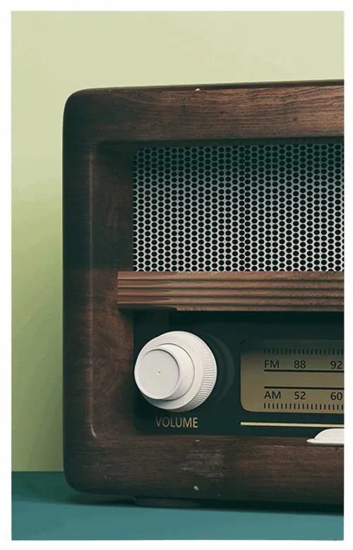 Plagát retro rádio - 30x45 silver