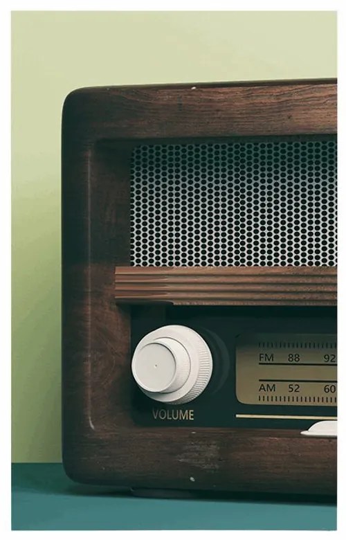 Plagát retro rádio - 40x60 silver