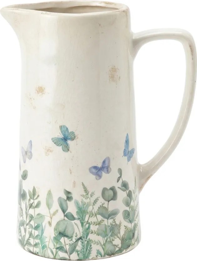Dekoratívny keramický džbán Butterflies Home L - 21*14*26 cm
