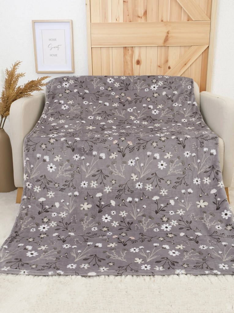 Deka mikroplyš Exclusive 150 × 200 cm – Vanessa sivá