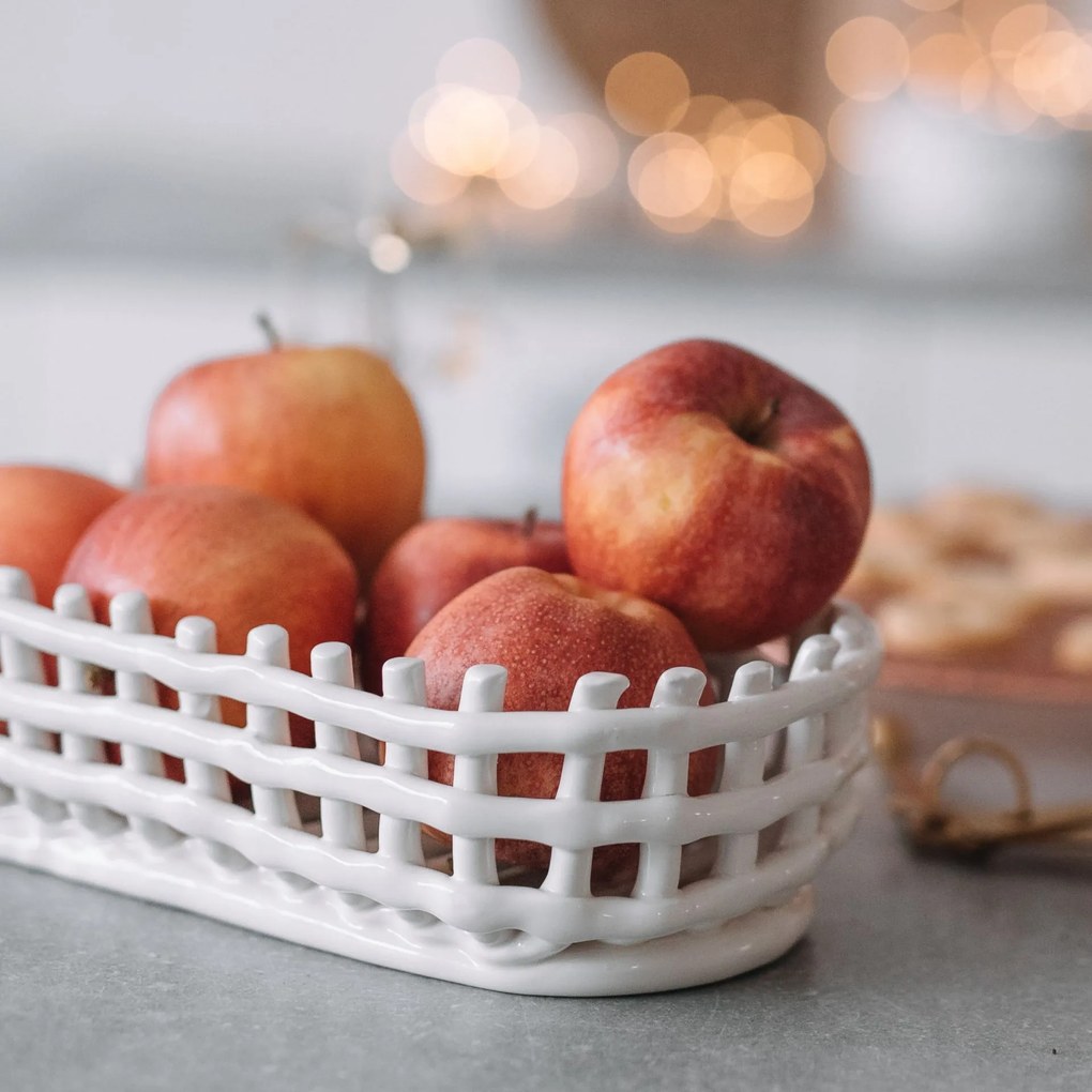 Ferm Living Keramický kôš Oval Off White